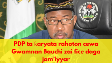 PDP Ta Musanta Jita-Jitar Cewa Gwamnan Bauchi Na Shirin Sauya Sheƙa