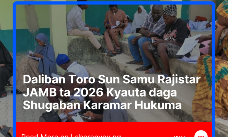Shugaban Karamar Hukumar Toro Ya Dauki Nauyin Rajistar JAMB ta 2026 ga Dalibai